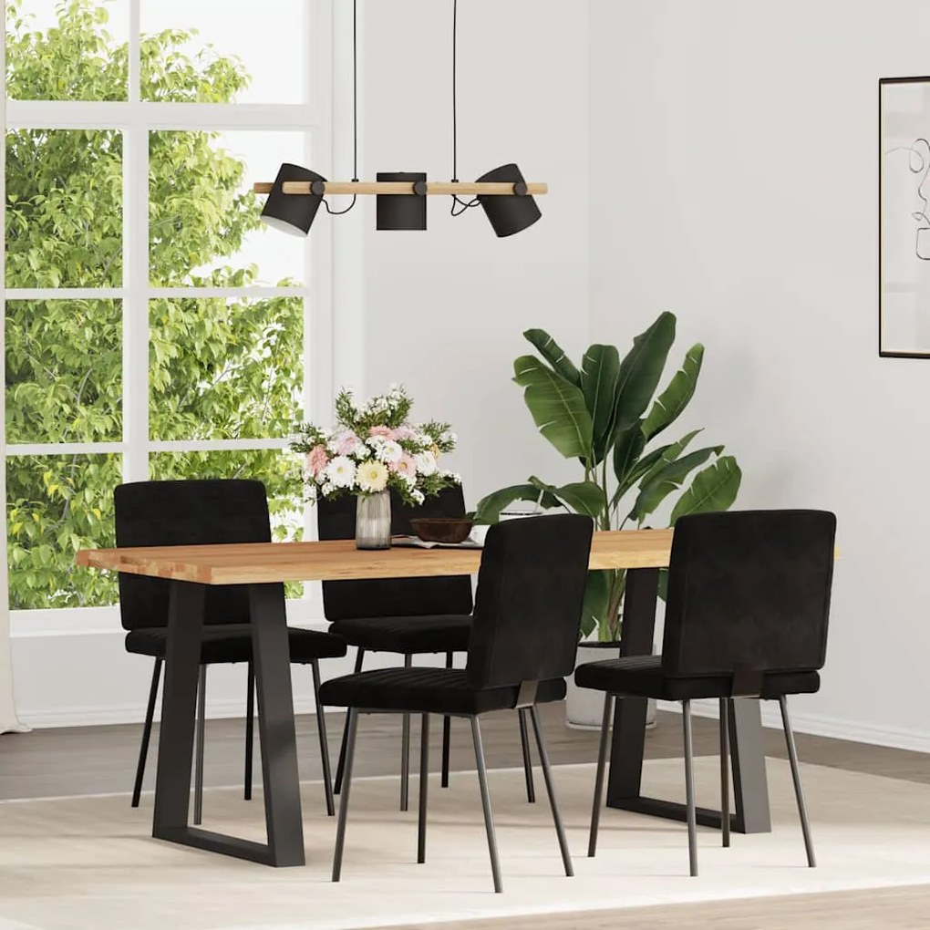 Cadeiras de jantar 4 pcs veludo preto