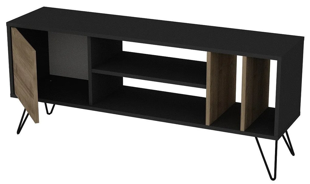 Móvel TV Mistico – Walnut/Preto – 140x58,7x35,5 cm