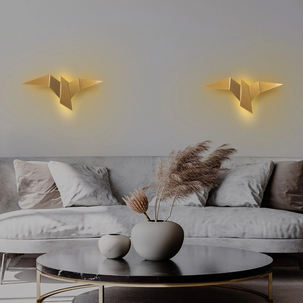 Aplique de Parede Pacali – Dourado – 56x14x24 cm