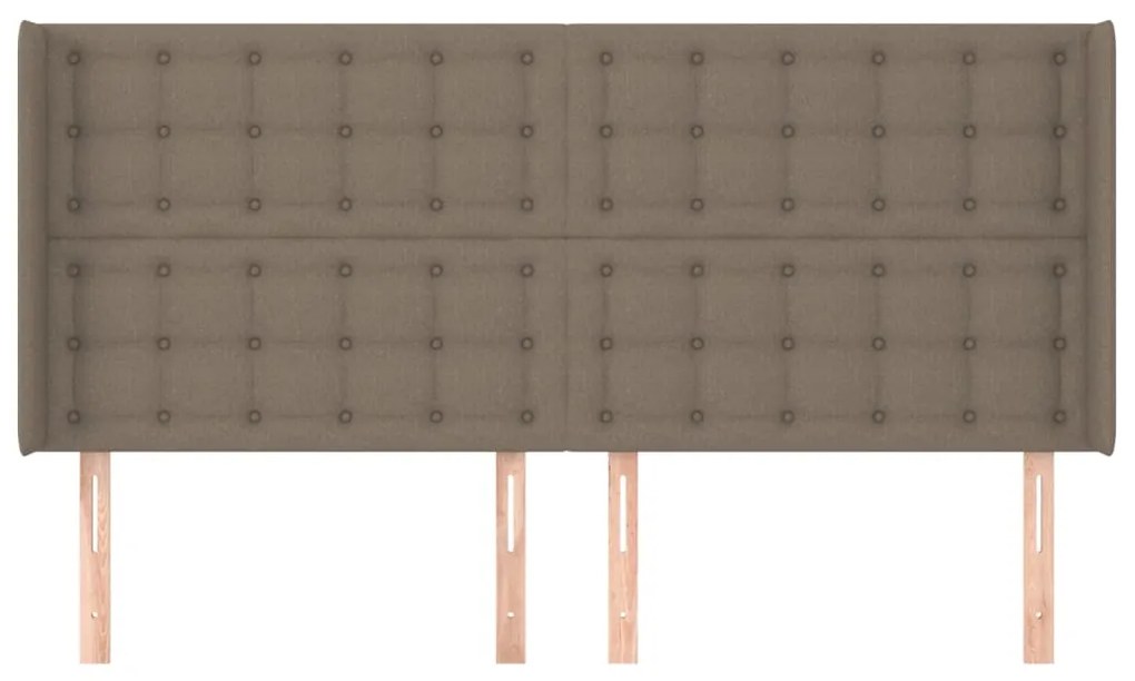 Cabeceira cama abas tecido 203x16x118/128 cm cinza-acastanhado