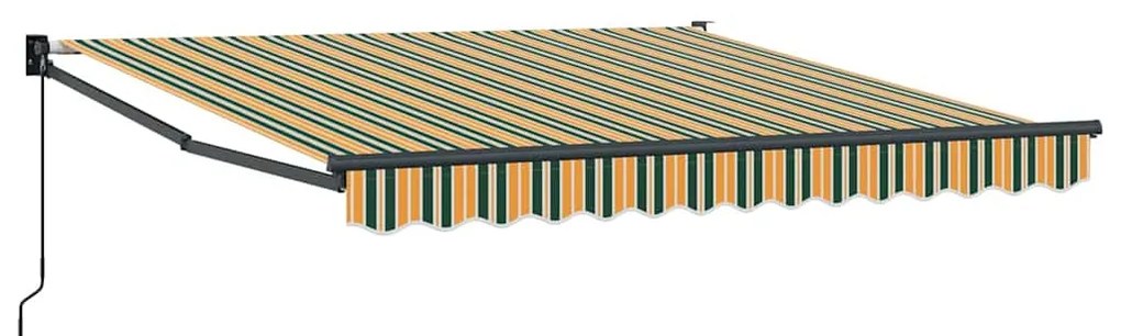 Toldo Retrátil Manual Verde e Amarelo 350x250 cm