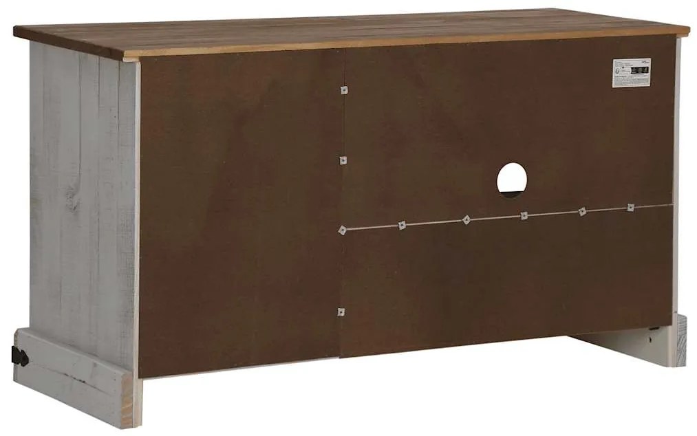 Armário para TV HALDEN com porta de correr Madeira maciça