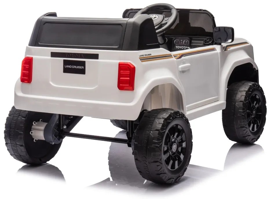 Carro elétrico para Crianças Toyota Land Cruiser PRADO 12V 4x4 Rodas Espuma EVA, assento couro ecológico Branco