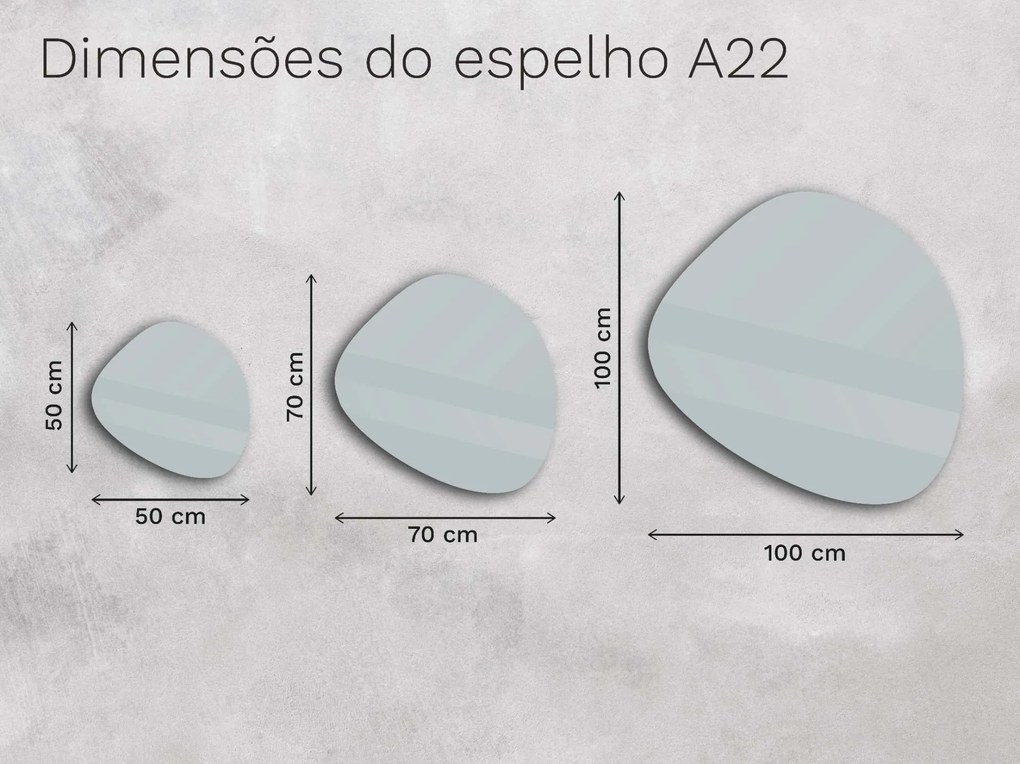 Espelho LED orgânico com iluminação A22