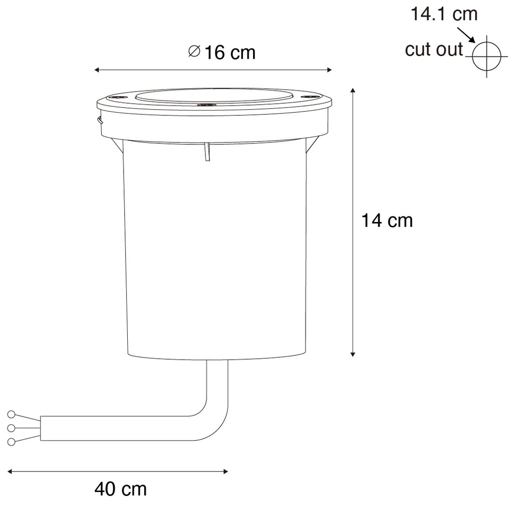 Conjunto de 6 projetores de chão exteriores modernos em aço AR70 ajustáveis IP65 - Delux Moderno