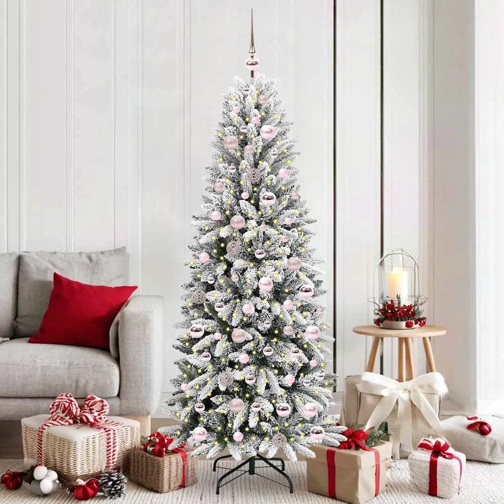 vidaXL Árvore de Natal Artificial com 300 LEDs Branco 180 cm