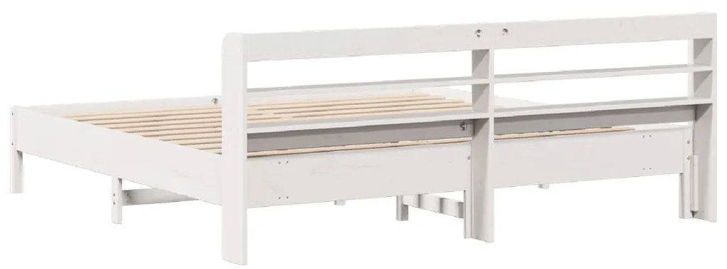 Cama sem colchão 180x200 cm madeira de pinho maciça branco