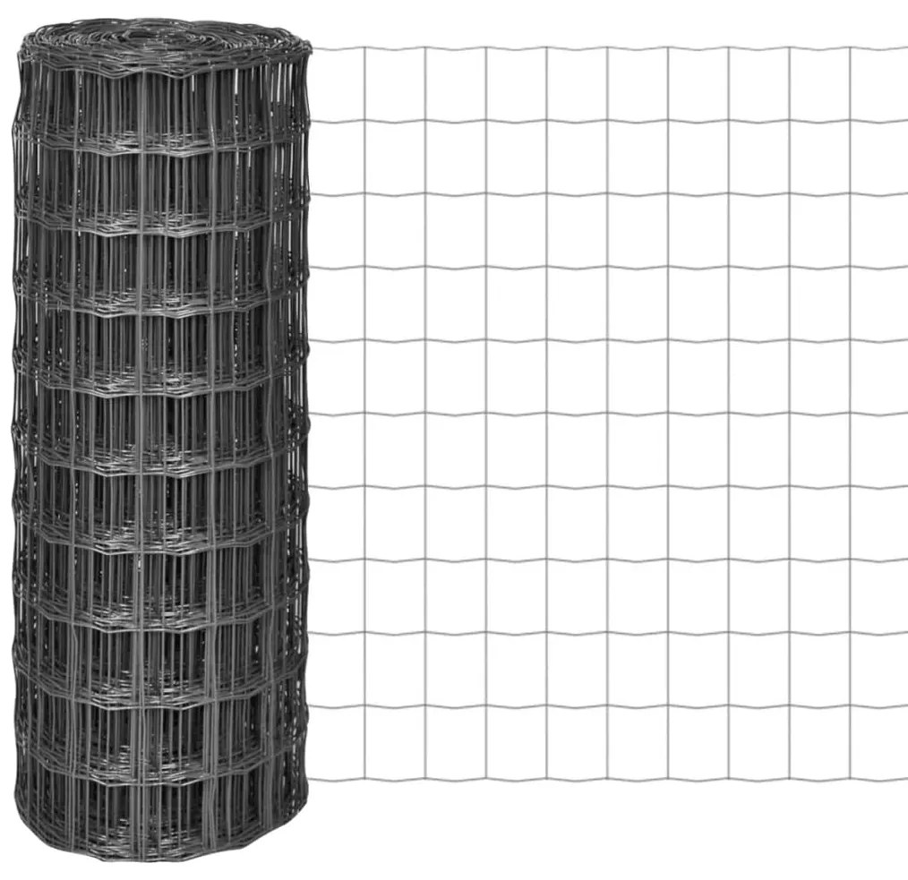 Cerca 10x1 m aço cinzento
