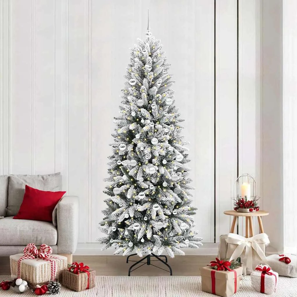 vidaXL Árvore de Natal Artificial com 300 LEDs Branco 210 cm