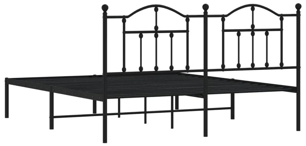 Estrutura de cama em metal com cabeceira 180x200 cm preto