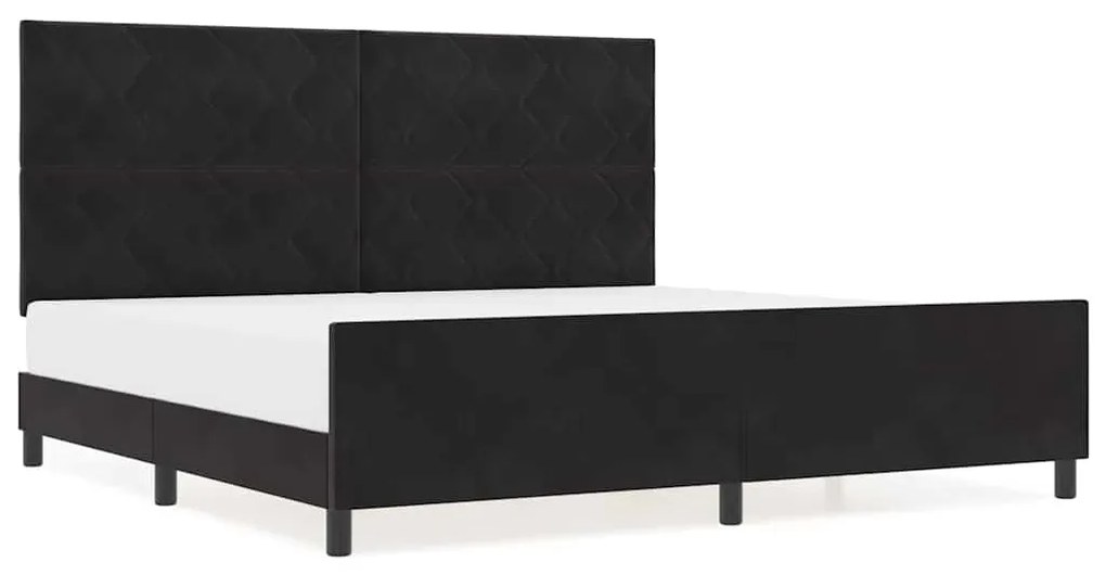 Cama de Veludo Preto vidaXL 200x200 cm