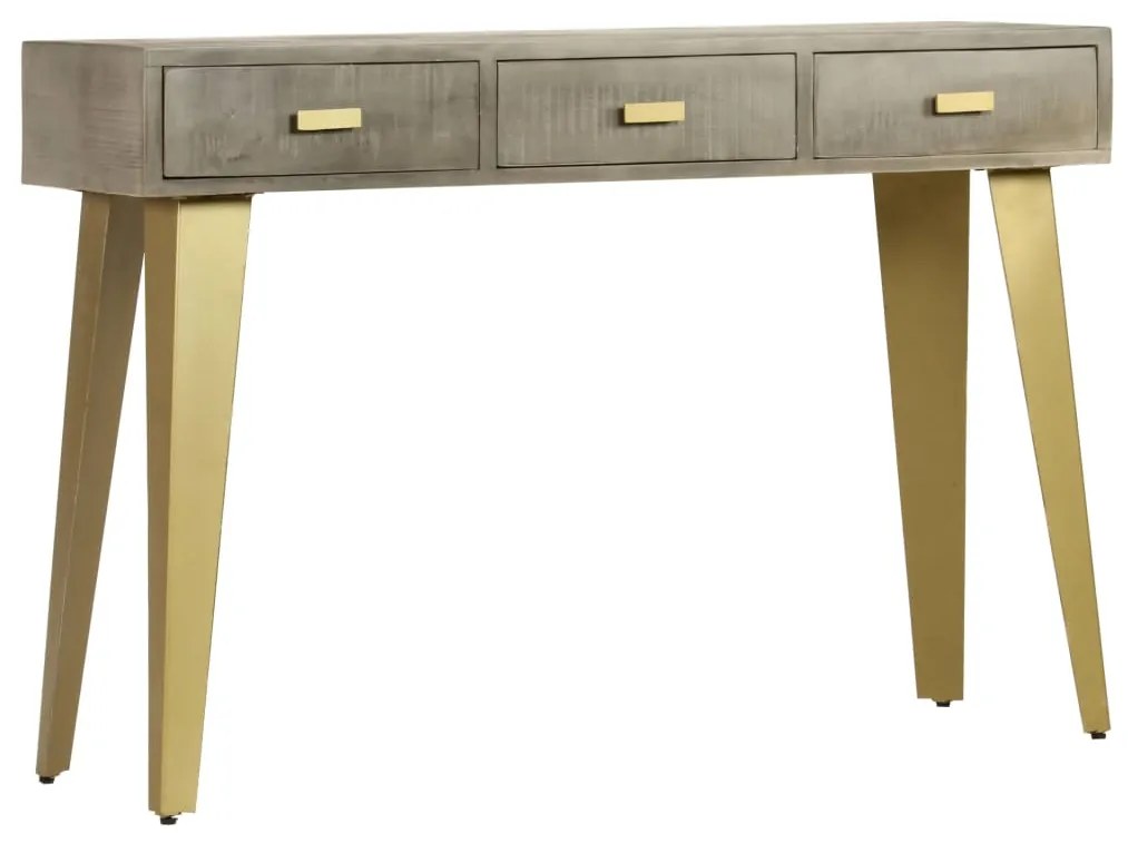 Mesa consola 110x35x76cm mangueira mangueira cinzento c/ bronze