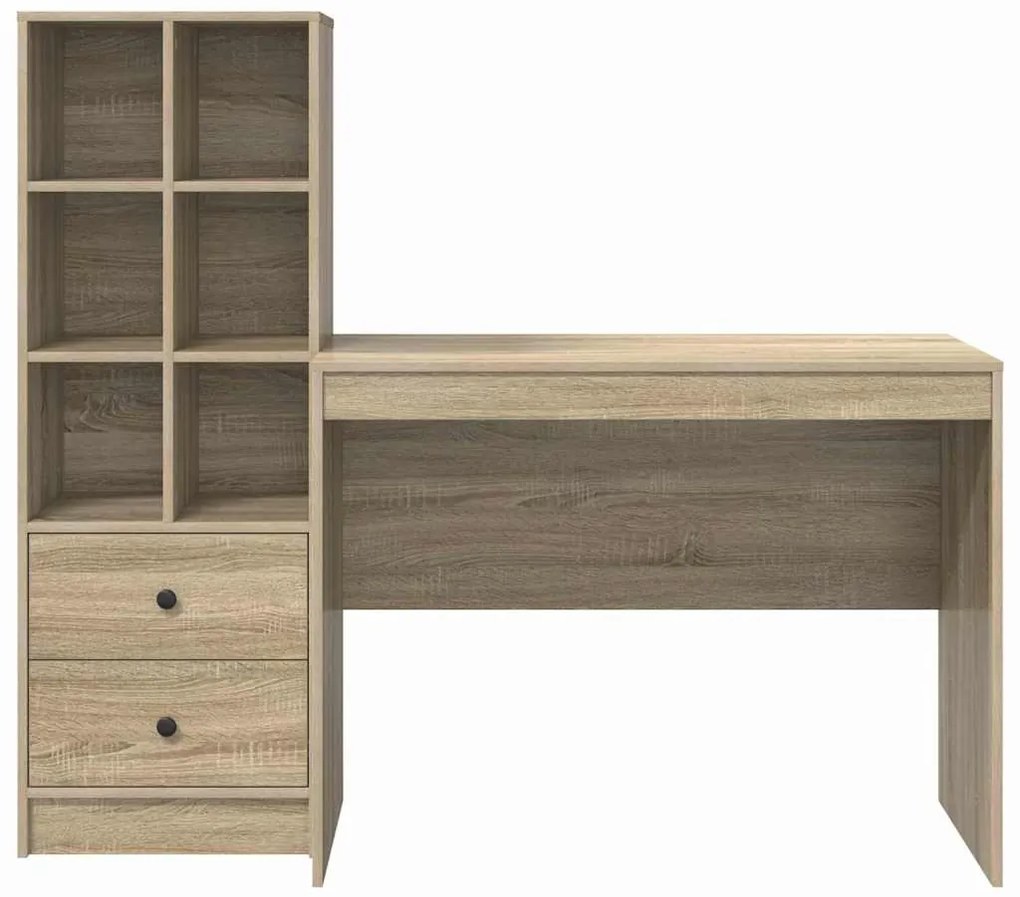 Mesa com Armazenamento Carvalho Sonoma Madeira Engenharia
