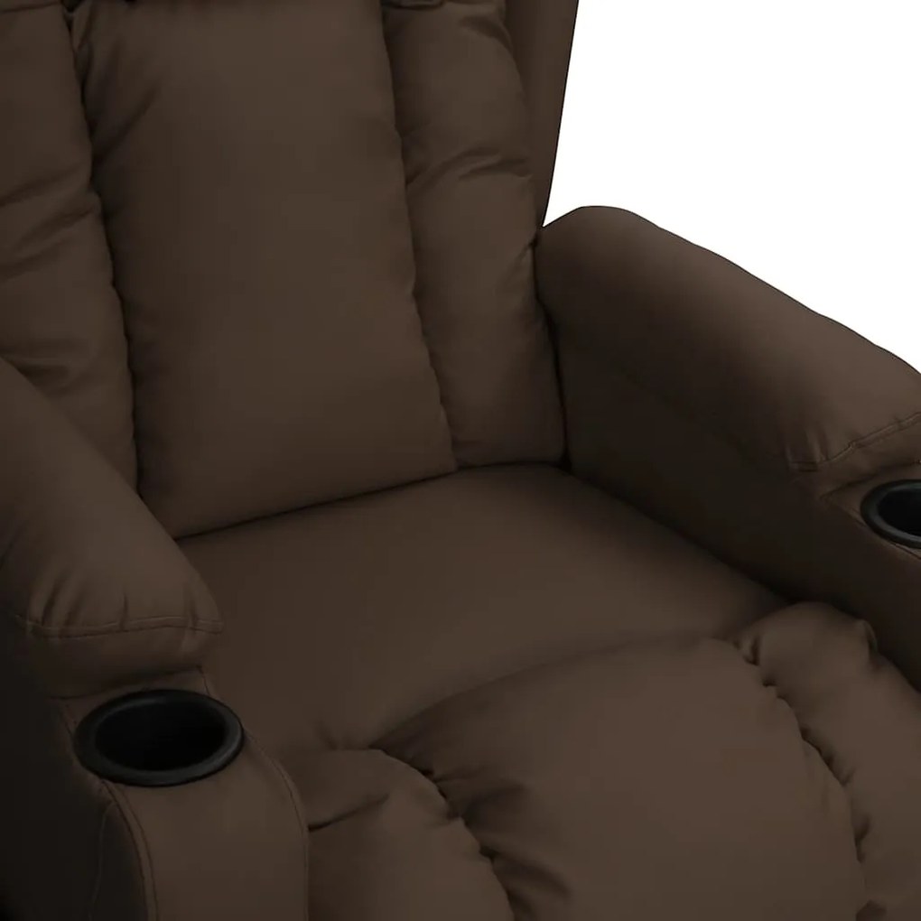Cadeira de massagens couro artificial castanho