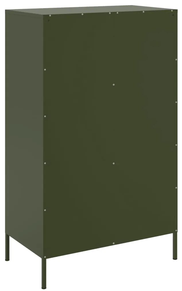 Aparador alto 68x39x113 cm aço verde azeitona