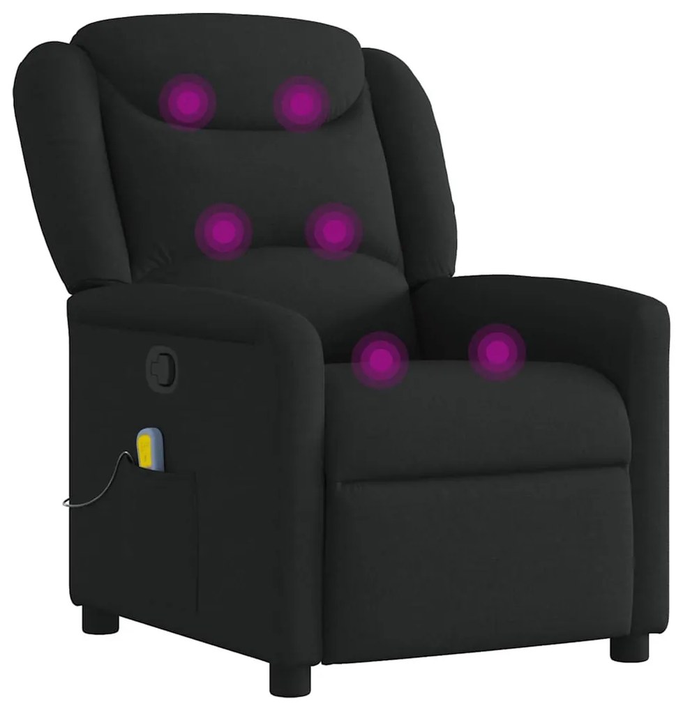 Poltrona de massagens reclinável tecido preto
