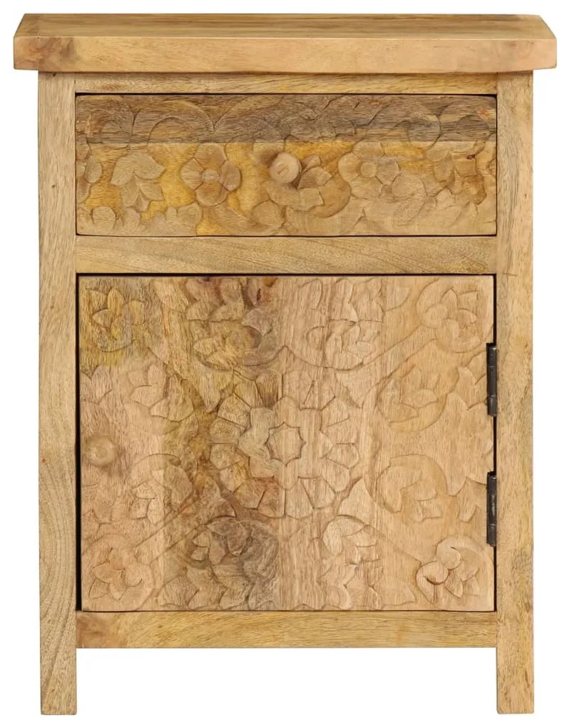 Mesa de cabeceira em madeira de mangueira maciça 40x30x50 cm