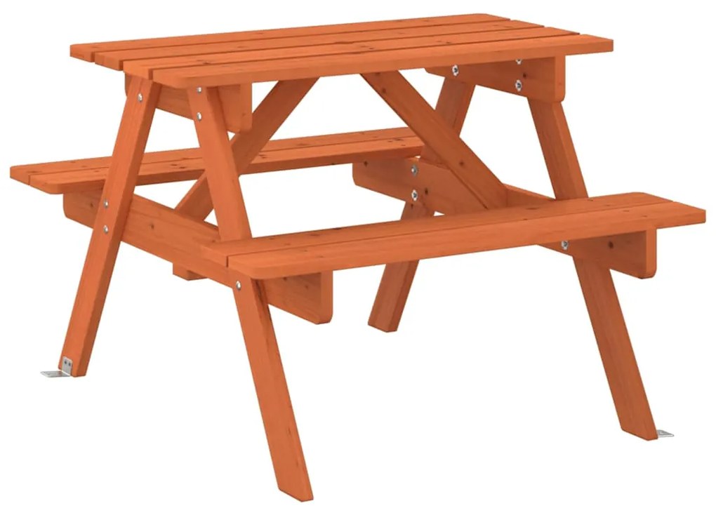 Mesa piquenique 4 crianças c/ orifício guarda-sol abeto maciço