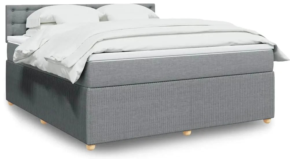 vidaXL Cama com molas/colchão 180x200 cm tecido cinzento-claro