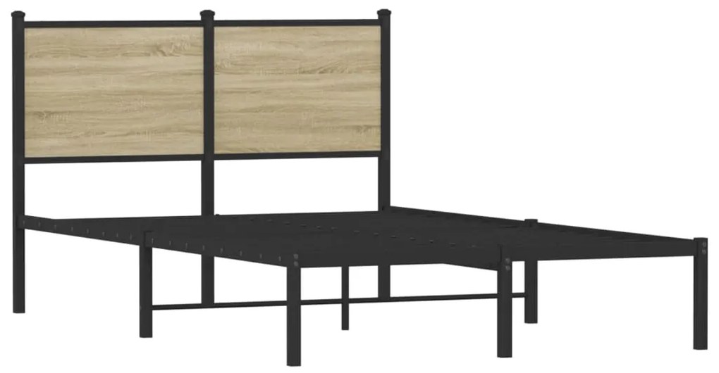 Estrutura de cama sem colchão 120x200 cm metal carvalho sonoma