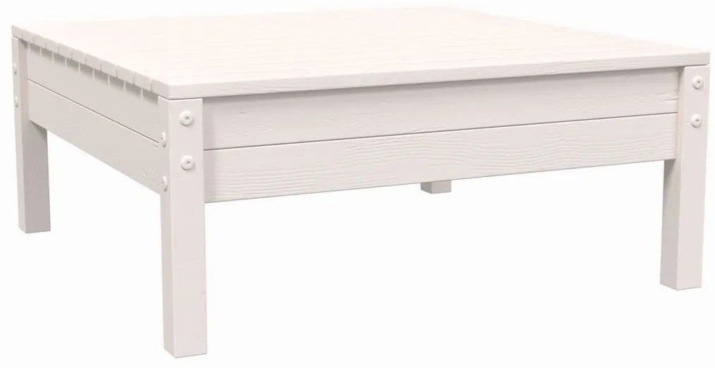 3 pcs conjunto lounge jardim c/ almofadões pinho maciço branco