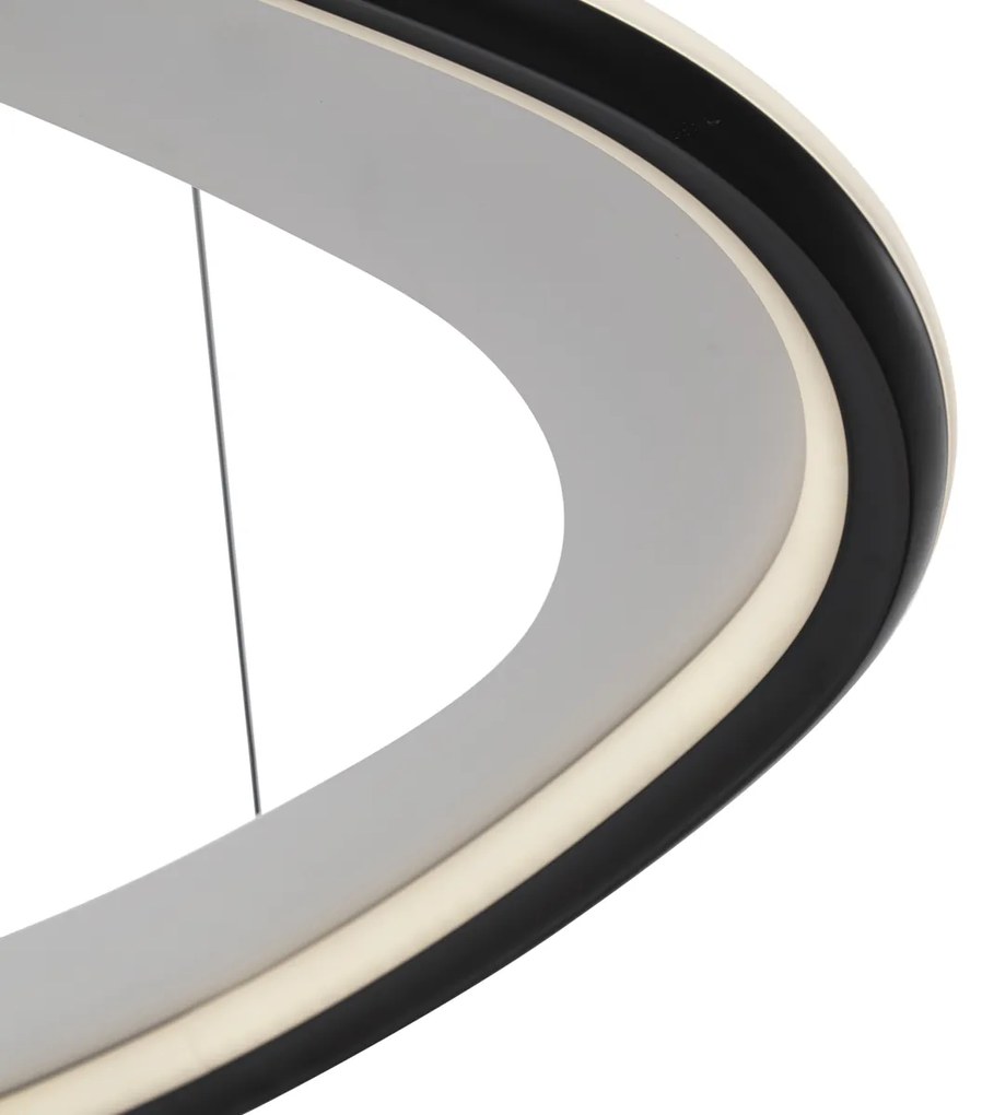 LED Candeeiro suspenso de design preto regulável em 3 níveis - Organico Design