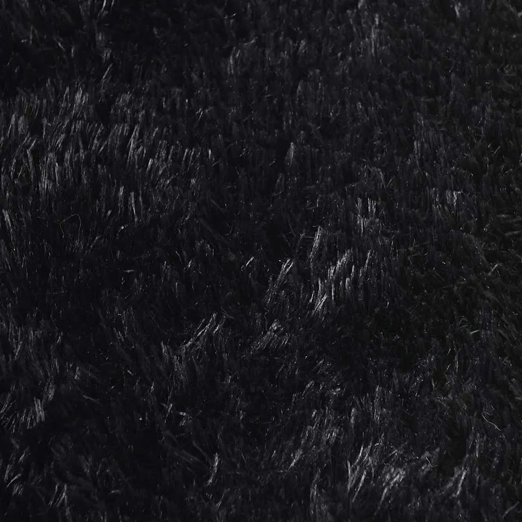 Tapete shaggy de pelo alto NAVARRA 120x170 cm poliéster preto