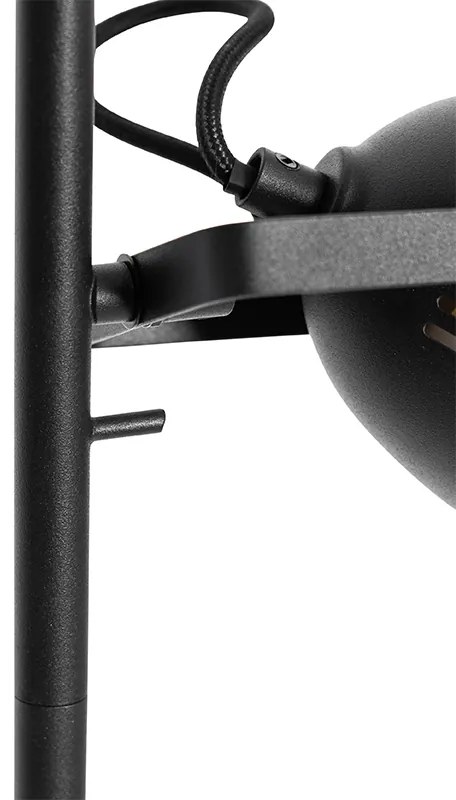 Candeeiro de pé industrial preto 2 luzes - Emado