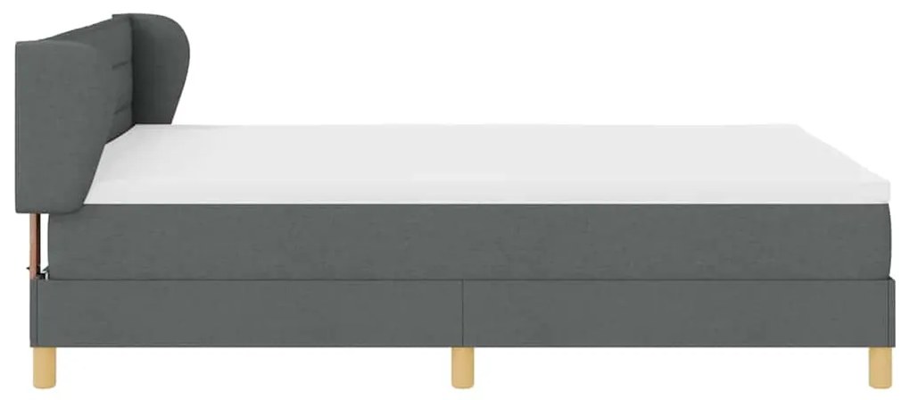 Cama Box com Colchão vidaXL Cinza Escuro 160x200 cm Tecido