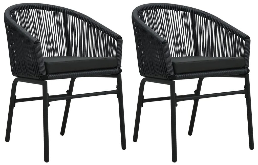 3 pcs conjunto de jantar para jardim preto