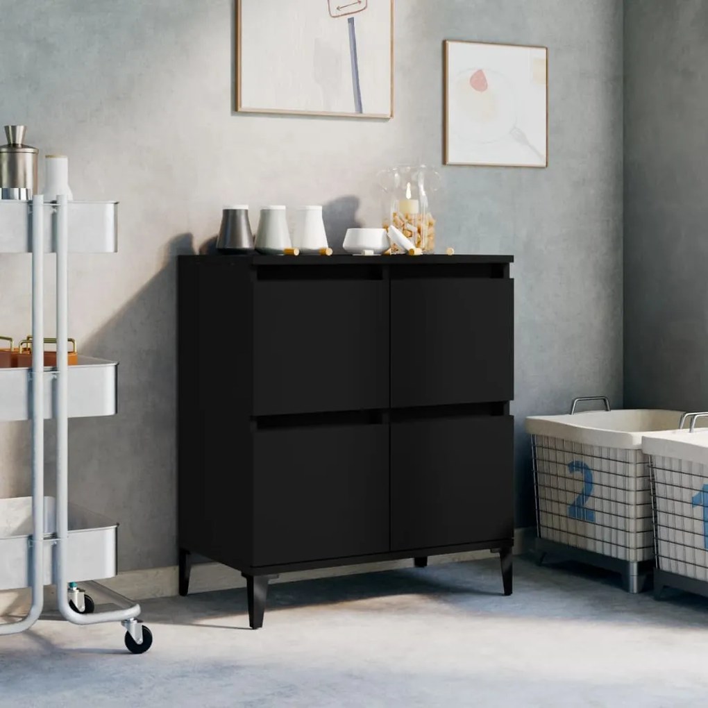 vidaXL Aparador 60x35x70 cm derivados de madeira preto