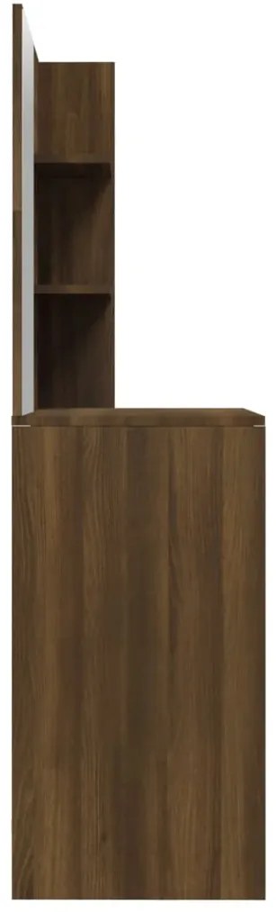 Toucador com espelho 74,5x40x141 cm cor carvalho castanho