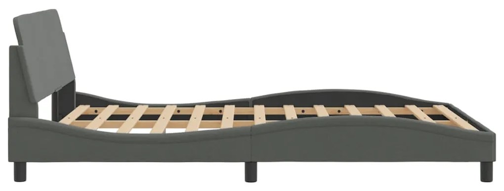Estrutura de cama sem colchão 140x190 cm tecido cinzento-escuro