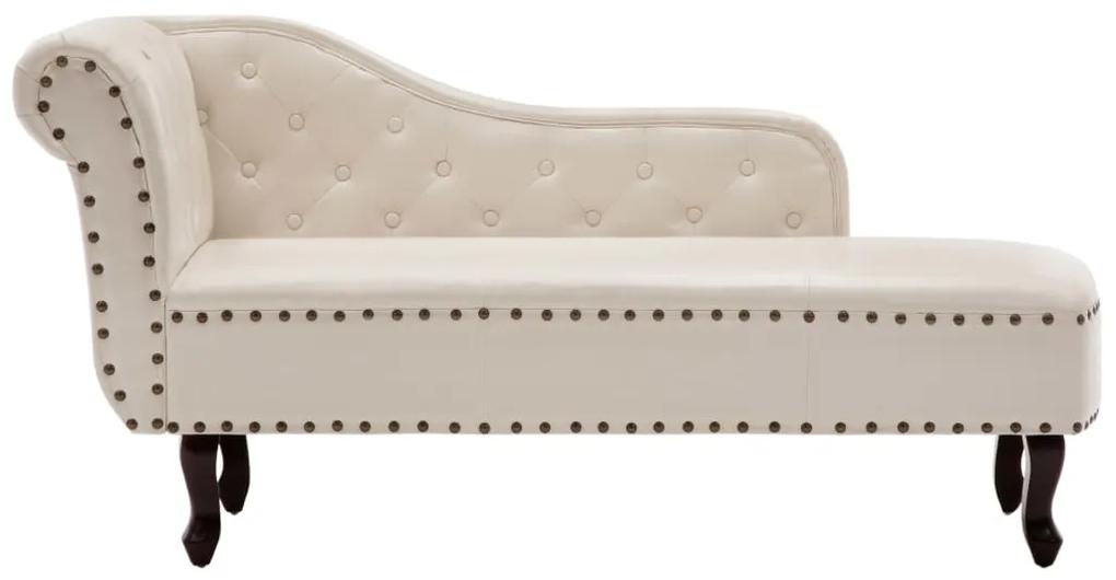Chaise longue couro artificial branco nata