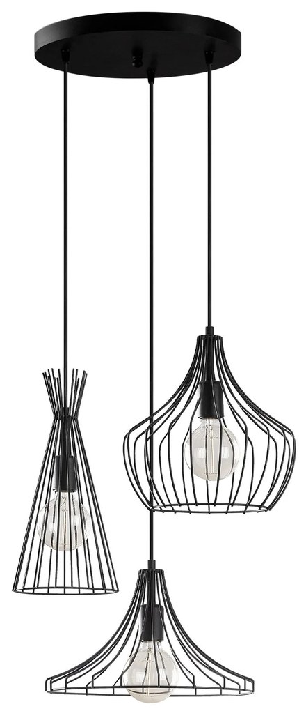 Candeeiro de Teto Mezopotamya – Preto – Ø 55 cm x Altura 113 cm