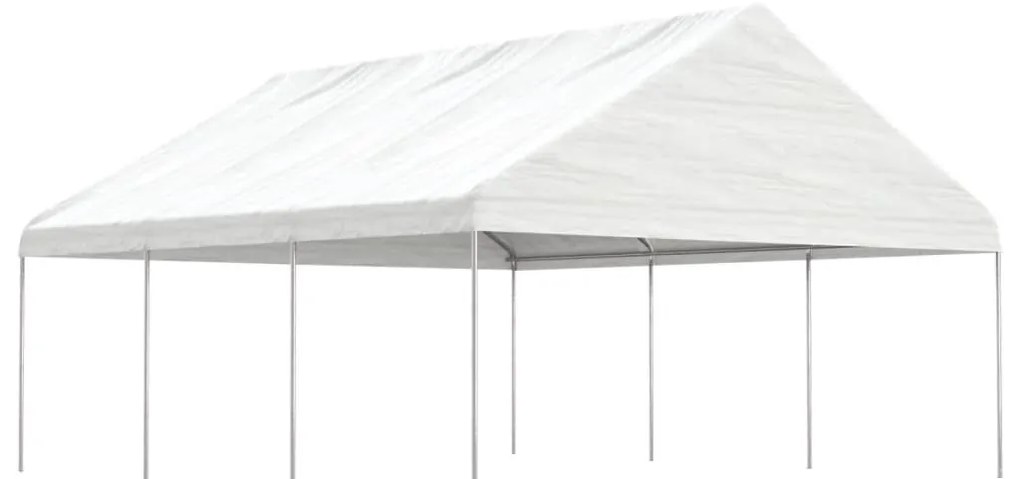 Gazebo com telhado 6,69x5,88x3,75 m polietileno branco