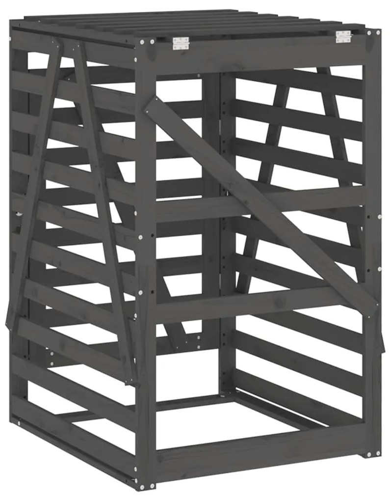 Abrigo p/ caixote do lixo 84x90x128,5 cm pinho maciço cinzento