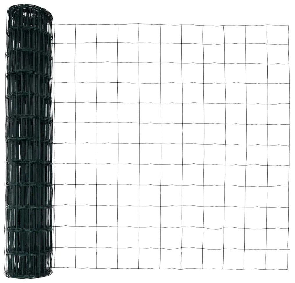 Cerca Euro com 7 Postes 1,2 x 10 m em Aço Galvanizado Verde