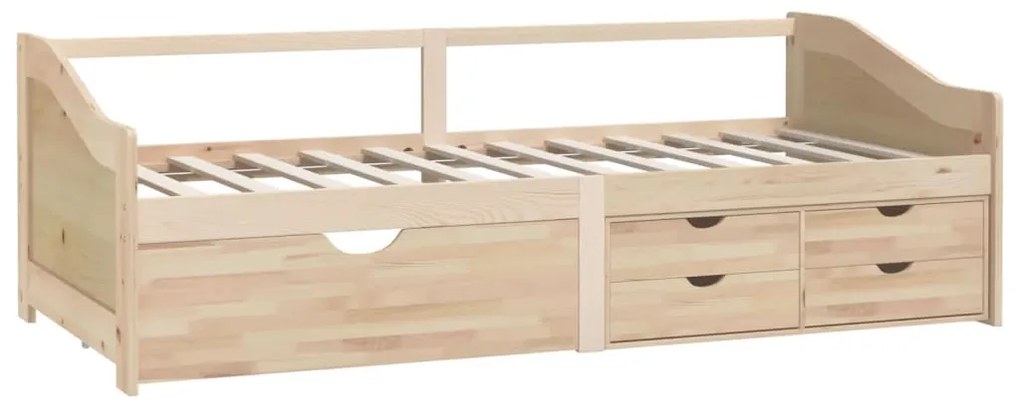 Sofá-cama de 3 lugares com gavetas 90x200 cm pinho maciço