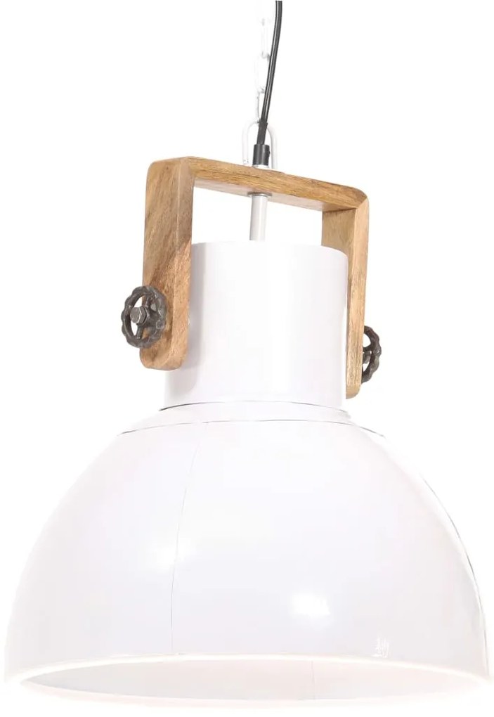 Candeeiro suspenso industrial redondo 25 W 40 cm E27 branco