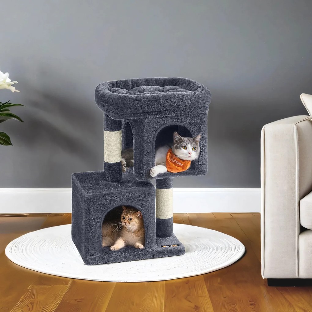Arranhador para gatos pequena 40 x 30 x 67 cm cinza