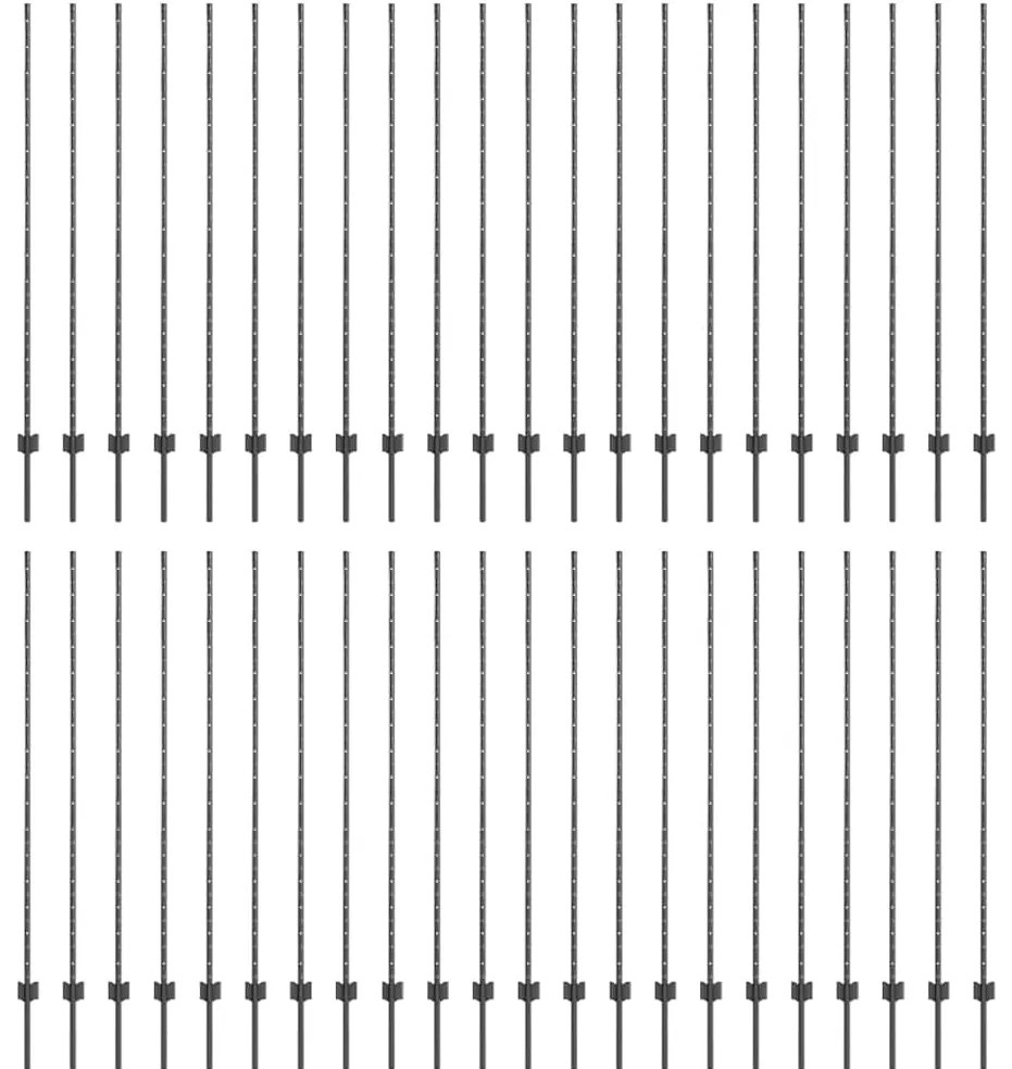 Postes de Cerca Prateados 44 pcs Cinzeto Standard