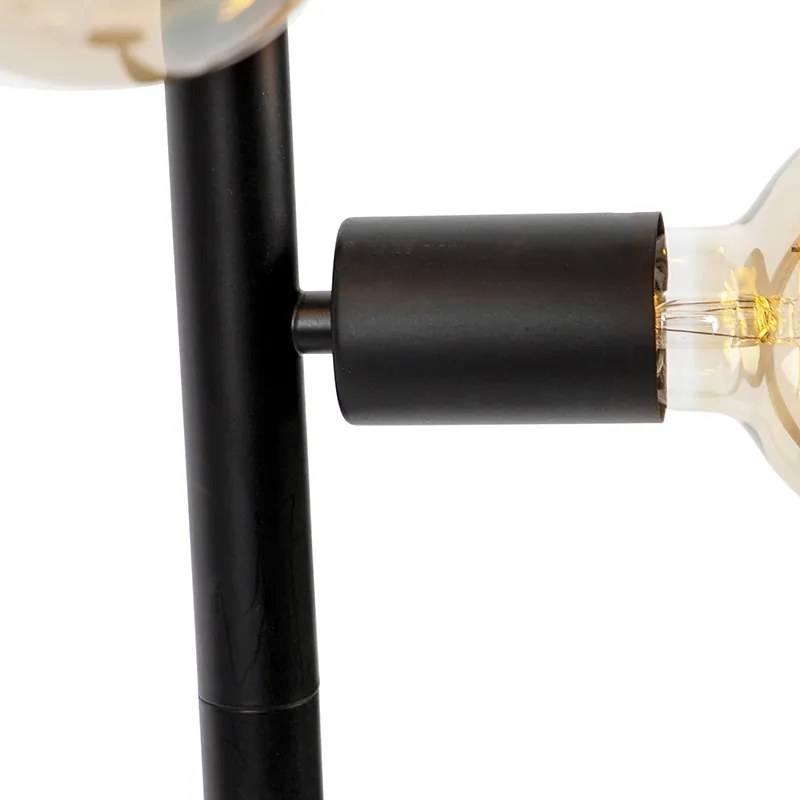 Candeeiro de pé escandinavo preto 5 luzes - Facil Tube Moderno