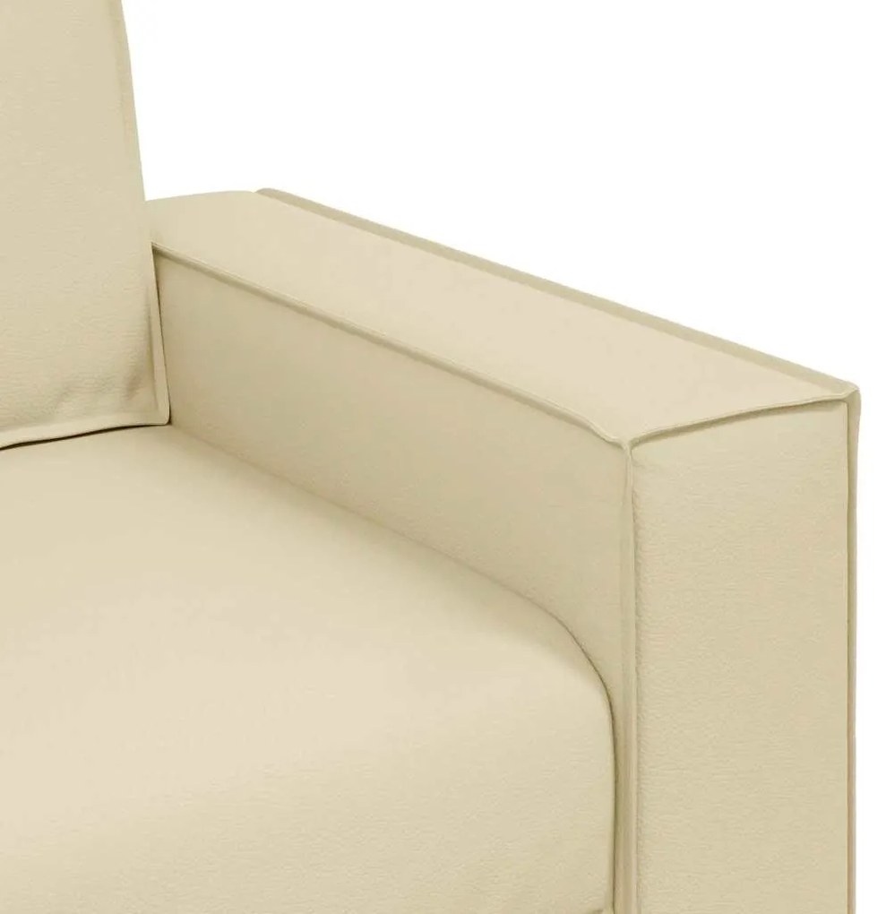 Sofá Loveseat vidaXL Creme 120 cm em Couro Sintético