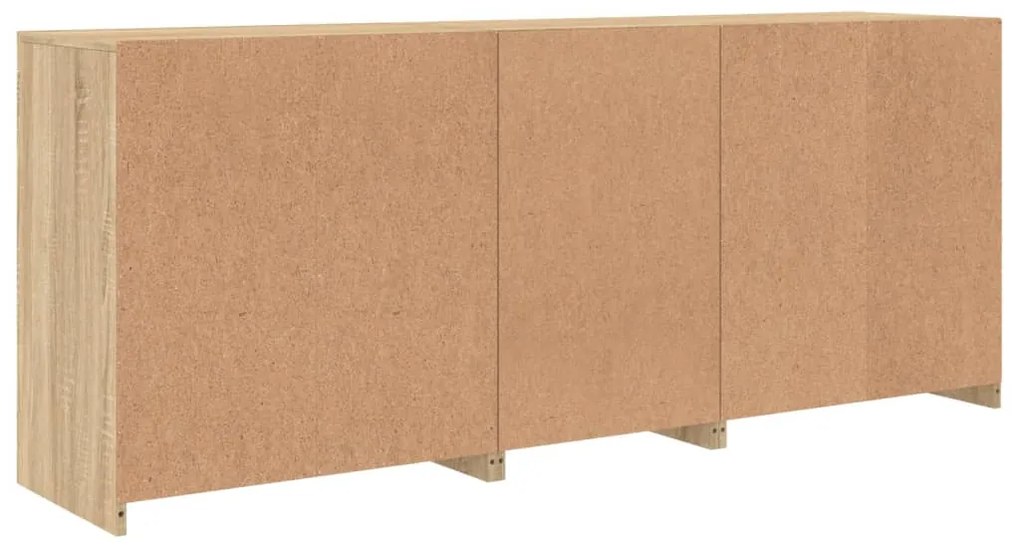 Aparador com luzes LED 162x37x67 cm carvalho sonoma