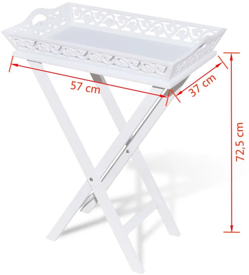 Mesa lateral com tabuleiro branco