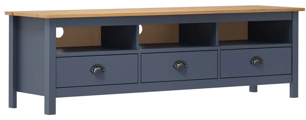 vidaXL Móvel de TV Hill 158x40x47 cm pinho maciço cinzento