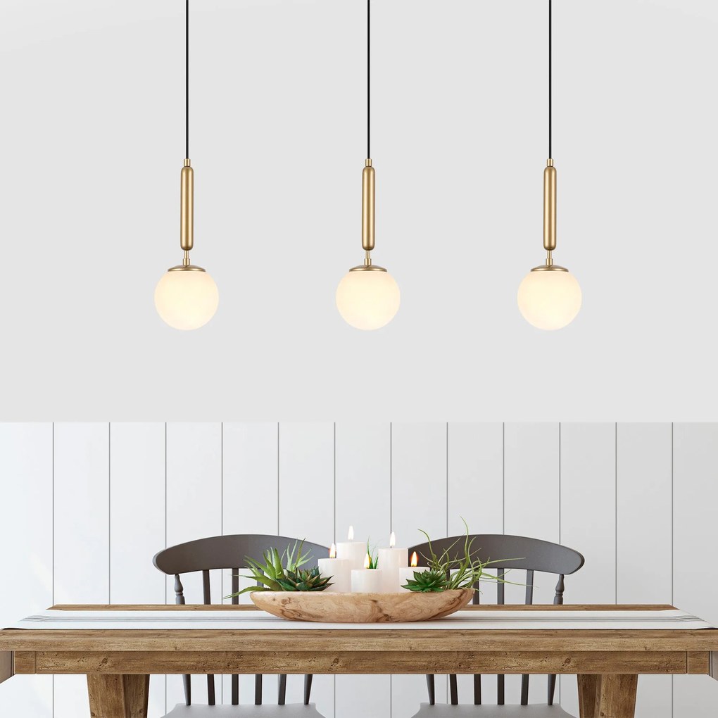 Candeeiro Suspenso King – Dourado – 15 x 15 x 49 cm
