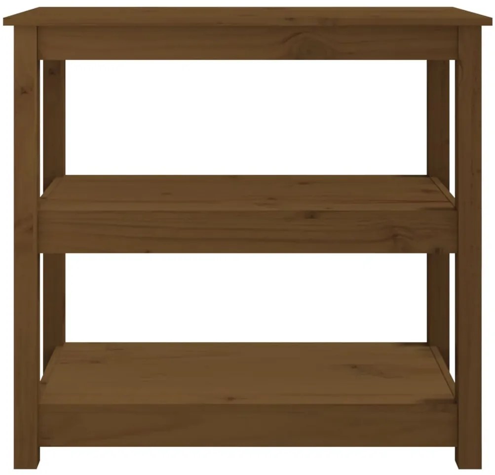 Mesa consola 80x40x74 cm madeira de pinho maciça castanho mel