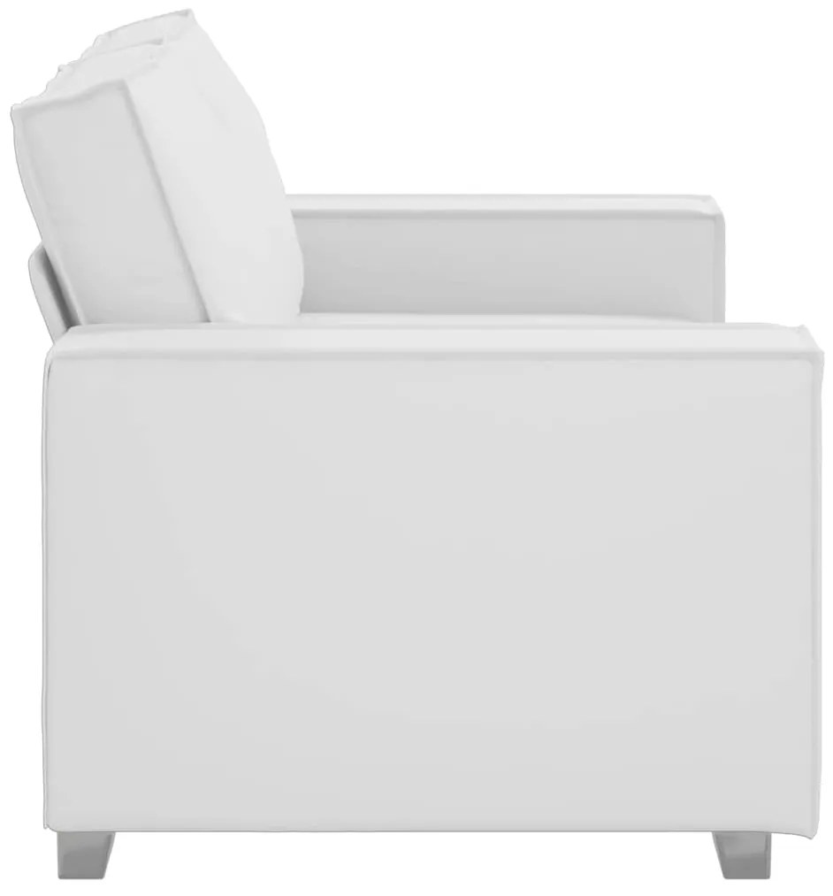 Sofá Loveseat vidaXL Branco 120 cm em Couro Sintético